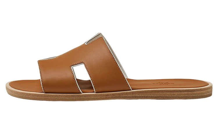 HERMES Izmir Sandal Naturel Blanc Calfskin Leather