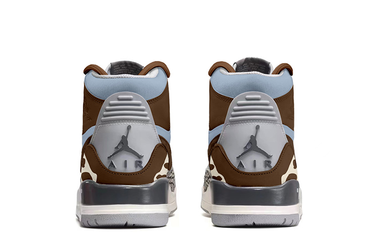 Jordan Legacy 312 High-Top Vintage Basketball Shoes Men's Brown Blue