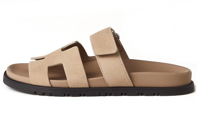 HERMES Chypre Slide Slippers Women's Beige