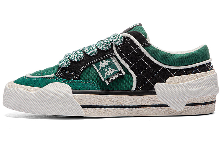 Kappa Anti Slip Wear Resistant Low Top Skateboard Shoes Unisex Black Turquoise