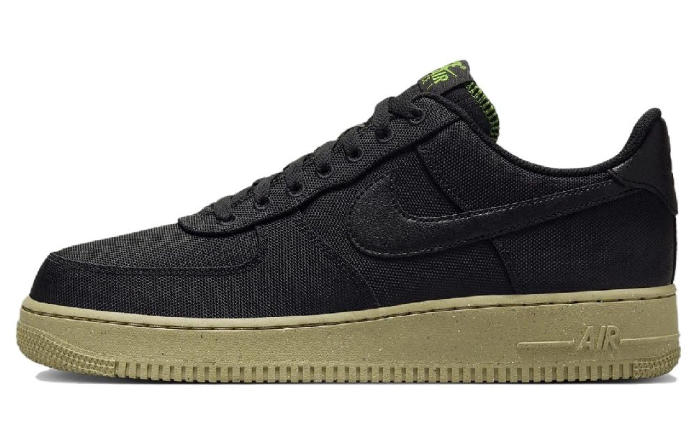Nike Air FORCE 1 Кроссовки для скейтбординга Низкие Черно-зеленые Мужские