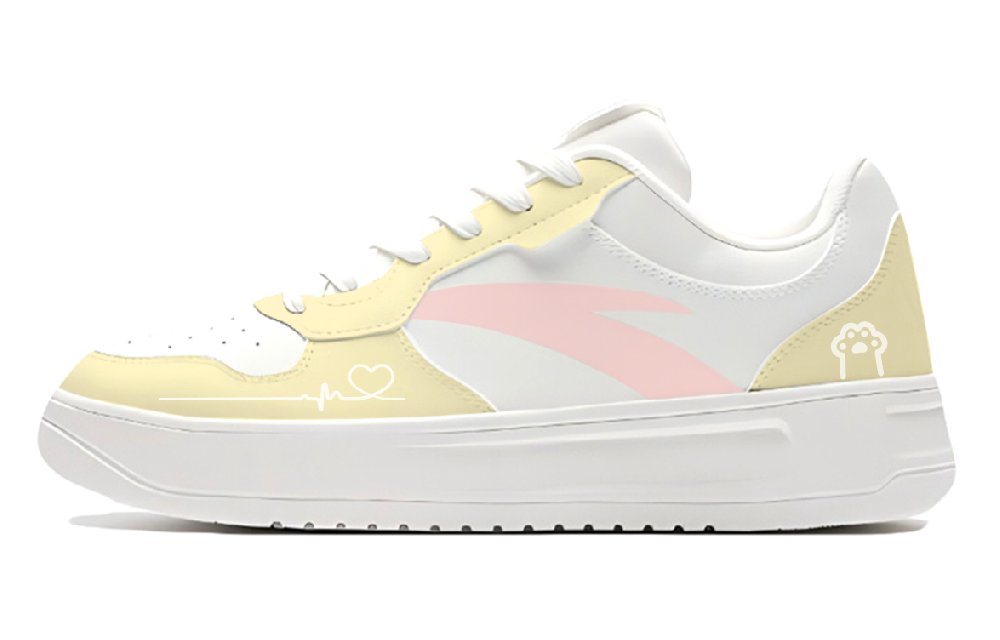 Anta Relaxed Abrasion Resistant Shock Absorbers Low Top Skateboard Shoes Unisex Yellow