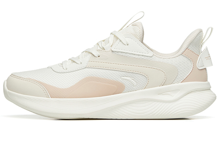 ANTA Running Collection Running Shoes Women's Low-Top Ivory White/Muddy Grey/Wheat Pink