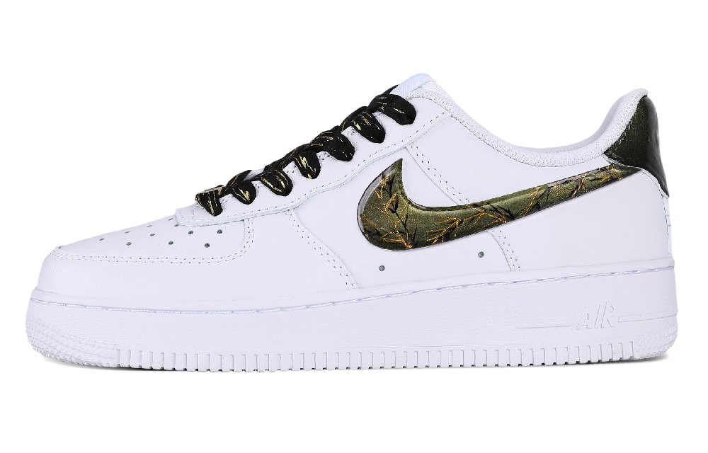 Nike Air Force 1 Low Top Skateboard Shoes Unisex Black Gold