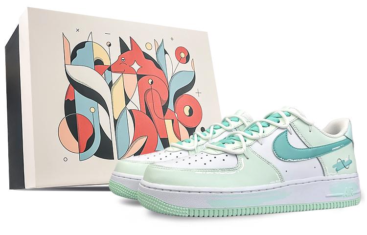 Nike Air Force 1 Durable Breathable Low-Top Skateboard Shoes Men's Green White