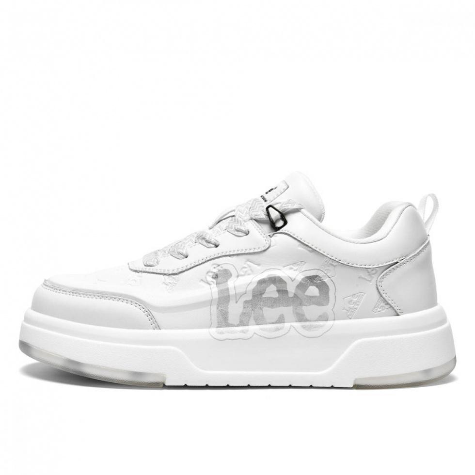 Lee Classic And Versatile White Sneakers, Trendy Fashion Low Top Height Increasing Skateboard Shoes Men's