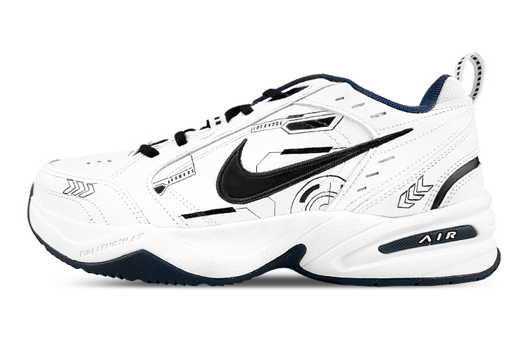 Nike Air Monarch 4 Slip-Resistant Height Increasing Low-Top Chunky Sneakers Unisex Black White