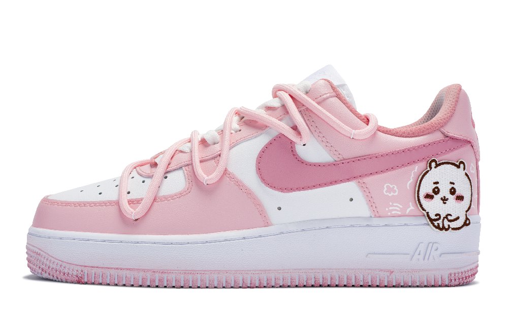 Nike Air Force 1 LOW 811 Manufacturing, Kawaii Mouse Anti Slip Wear Resistant Low Top Skateboard Shoes GS Pink White