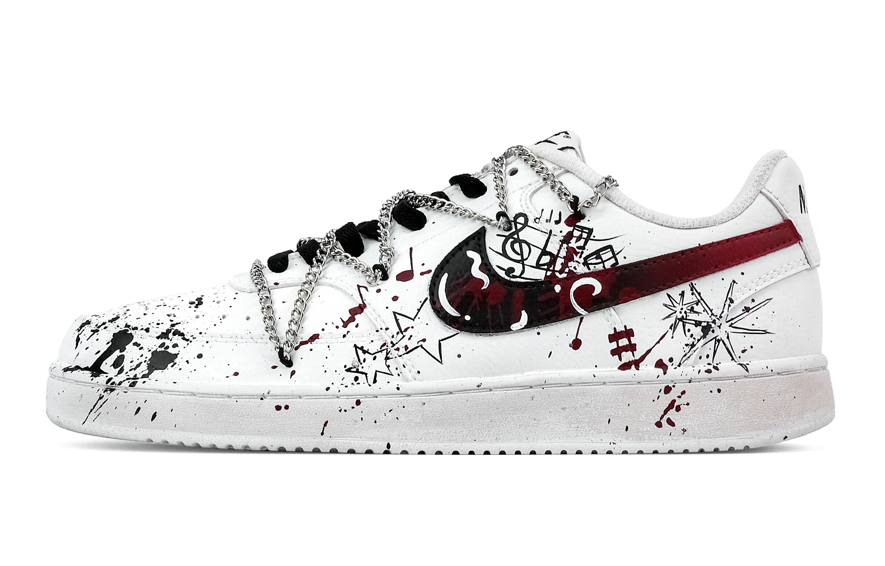 Nike Court Vision 1 Musical Note Heart Box Anti Slip Wear Resistant Low Top Skateboard Shoes Men's Black White Red купить в интернет-магазине Yoocart с быстрой доставкой по России.