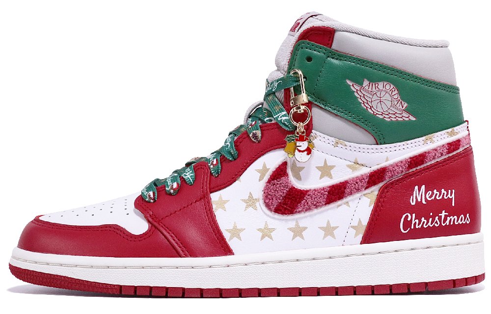 Jordan Air Jordan 1 Vintage Basketball Shoes Women's High Top White Red Green
