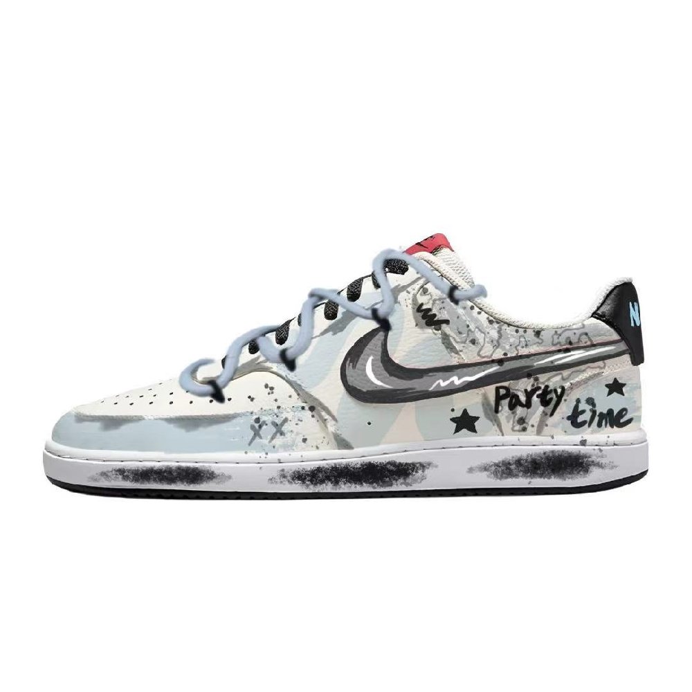 Nike Court Vision 1 Performance Moments Abrasion Resistant Low Top Skateboard Shoes Men's Blue Gray