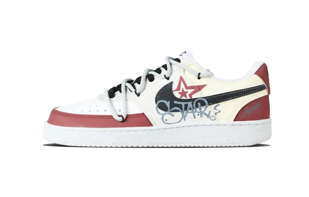 Nike Court Vision 1 Farewell Star Tone Abrasion Resistant Low top Skateboard Shoes Unisex Red