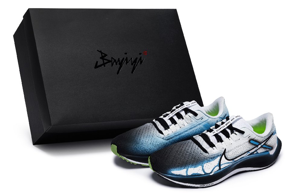 Nike Pegasus 38 Water-Resistant Low-Top Running Shoes Men's Black White Blue
