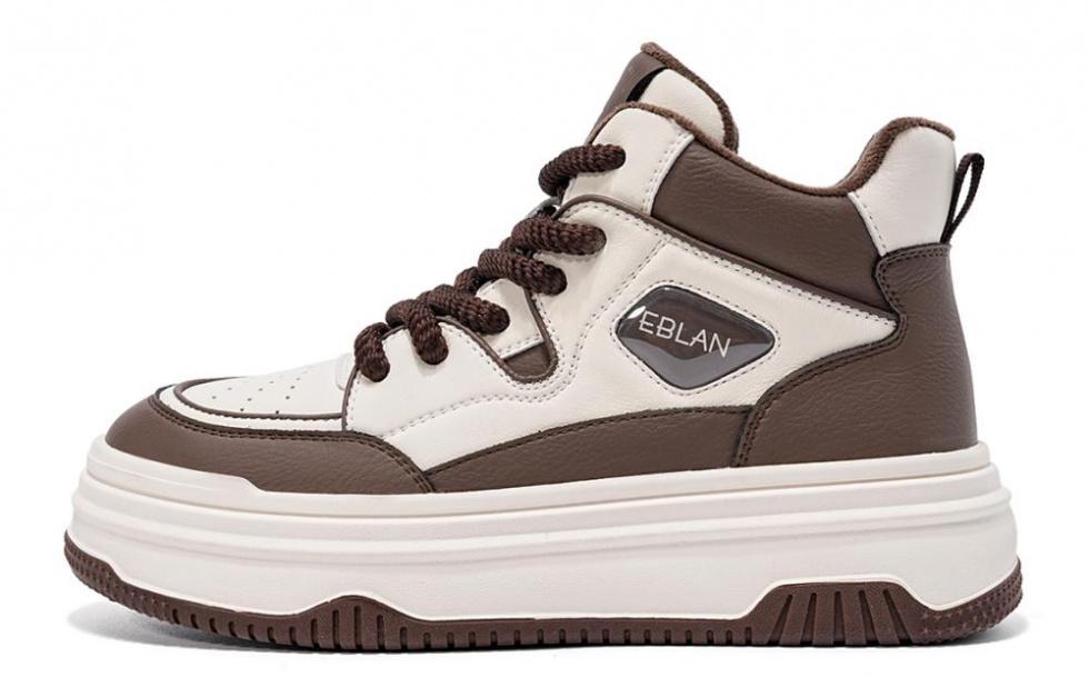 EBLAN Mid-Top Skateboard Shoes Women's Brown