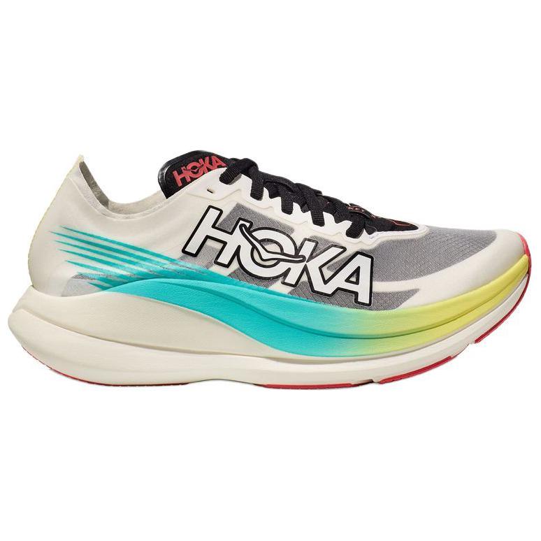 HOKA ONE ONE ROCKET X 2 Anti Slip Wear Resistant Low Top Casual Running Shoes Unisex White Gray Blue