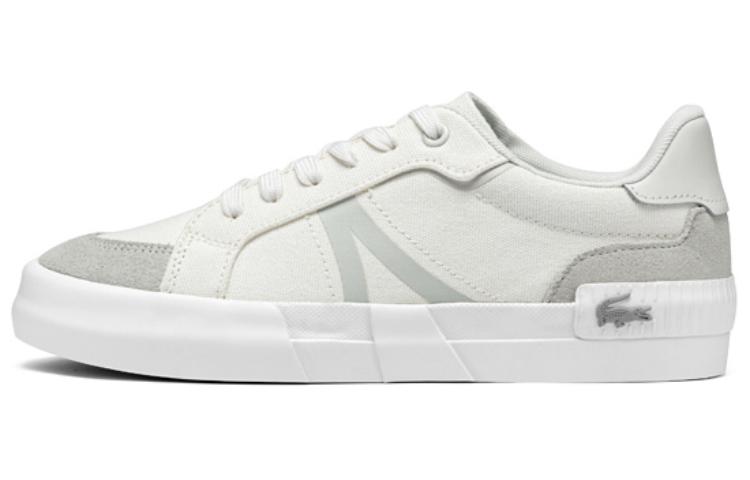 LACOSTE Low-Top Skateboard Shoes Women's White Gray