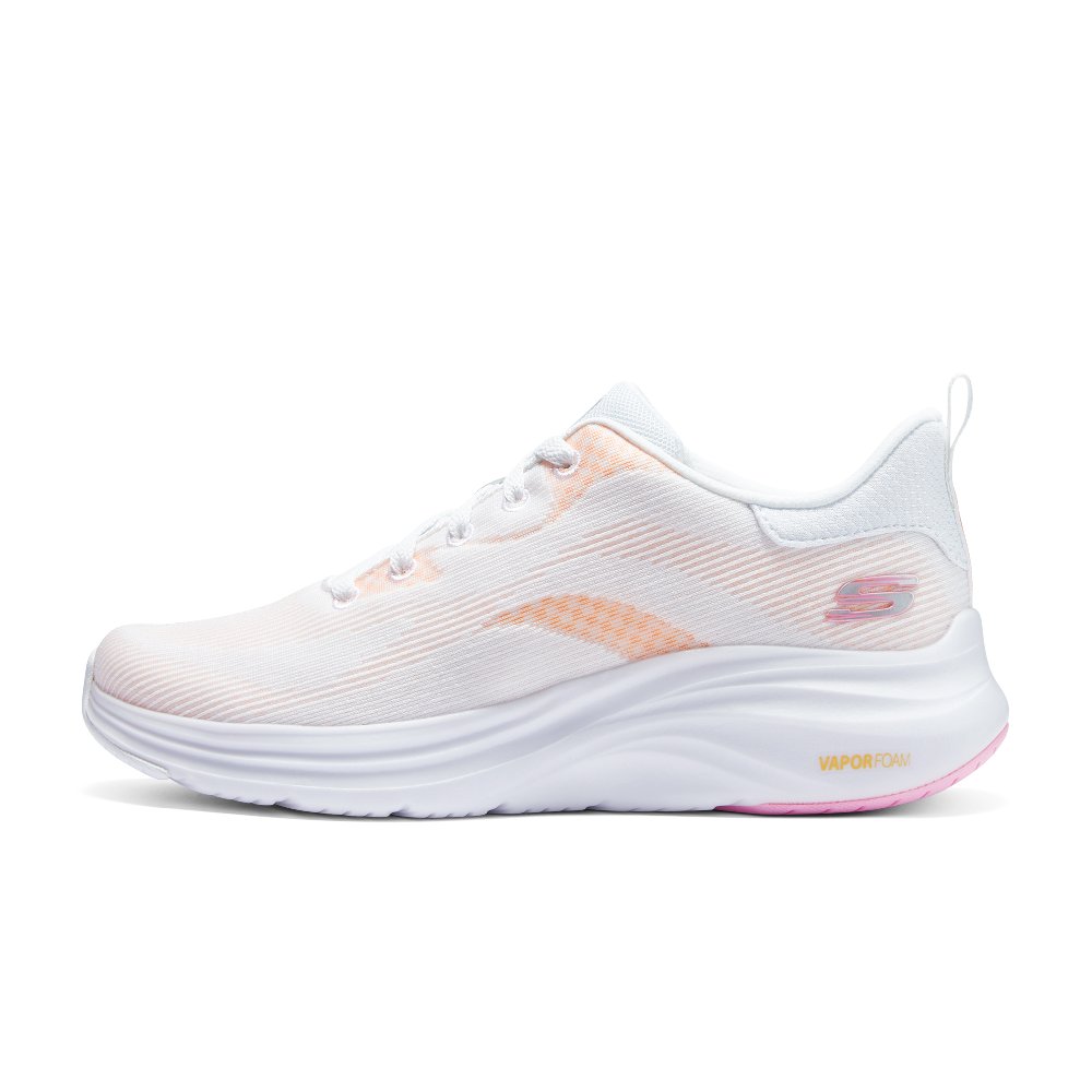 Skechers Sport Cushioning Low Top Running Shoes Women's White Orange