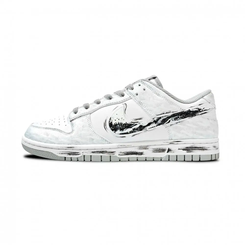 Nike Dunk Gray Space Abrasion Resistant Low top Skateboard Shoes Unisex Black