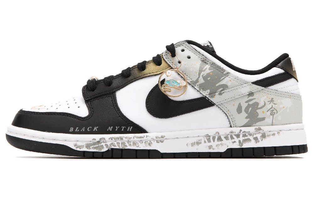 Nike Dunk Low Slip Resistant, Abrasion Resistant, Lightweight Low Top Skateboard Shoes Unisex Black White Gray