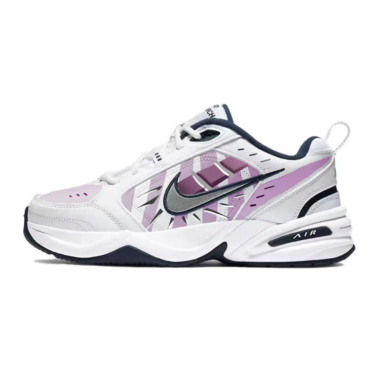 Nike Air Monarch 4 Anti-Slip And Wear-Resistant Height Increasing Low-Top Chunky Sneakers Unisex Blue White Pink