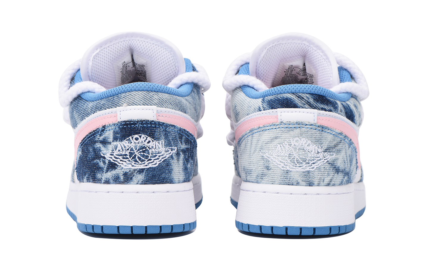 Jordan Air Jordan 1 Washed Denim Anti-Slip Wear-Resistant Low-Top Vintage Basketball Shoes GS White Blue купить в интернет-магазине Yoocart с быстрой доставкой по России.