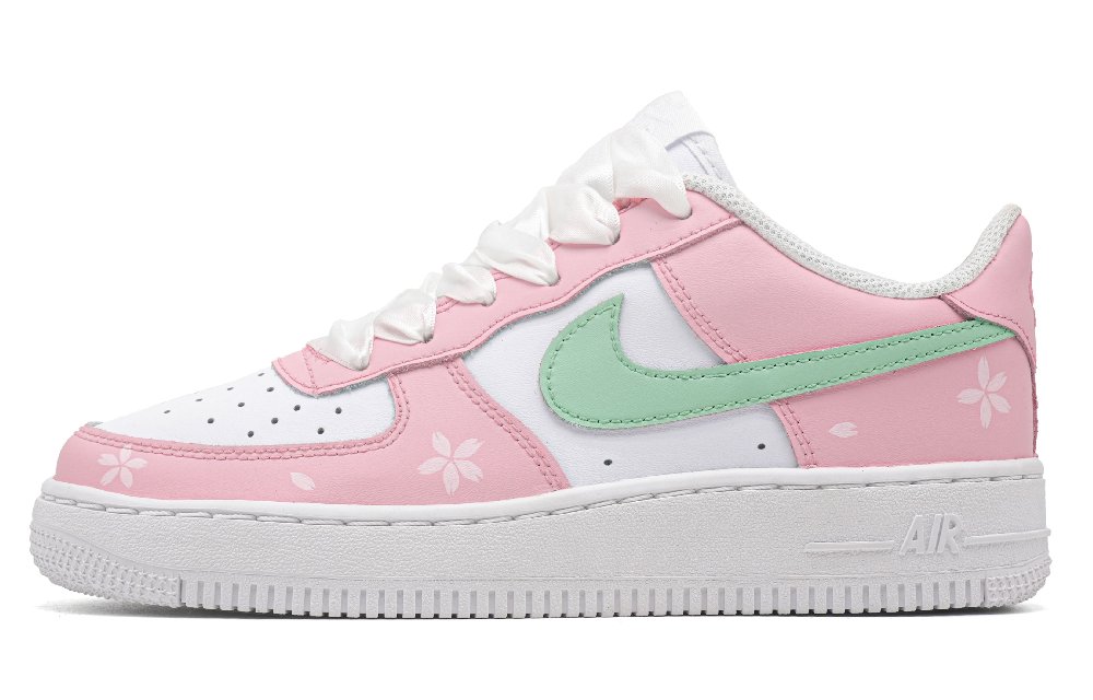 Nike Air Force 1 Sweet Party Lightweight Low Top Skateboard Shoes Unisex Pink Green