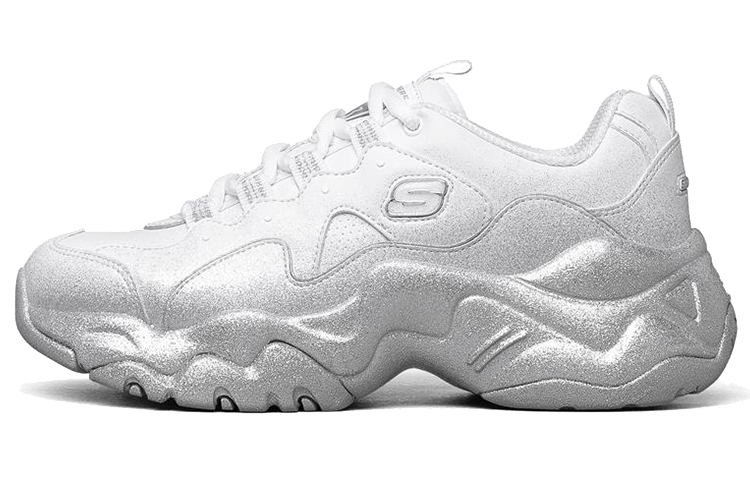 Skechers D Lites 3.0 Low Top Sneakers White/Silver Women's