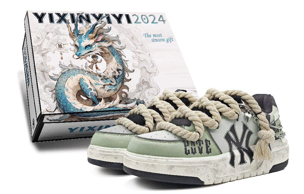 MLB Chunky Liner Height Increasing Coverage Low-Top Skateboard Shoes Unisex Green