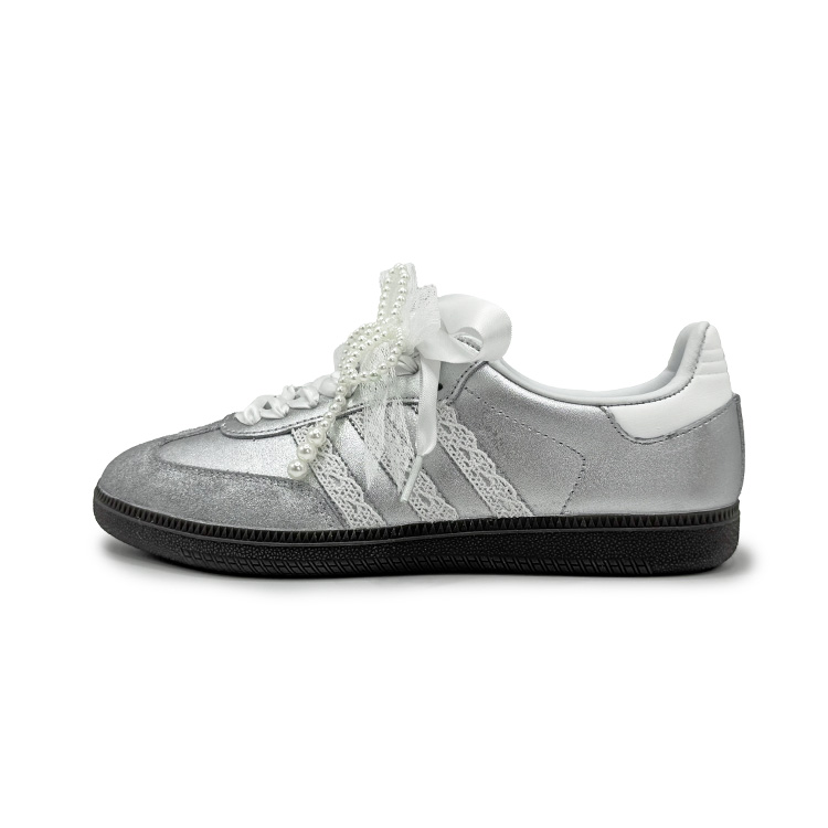 Adidas Originals SAMBA OG Swan Lake Cushioning, Wear Resistant Low Top Skateboard Shoes Unisex Silver