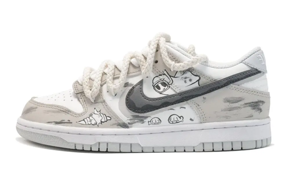 Nike Dunk Skateboard Shoes Men's Low top White/Sand/Gray