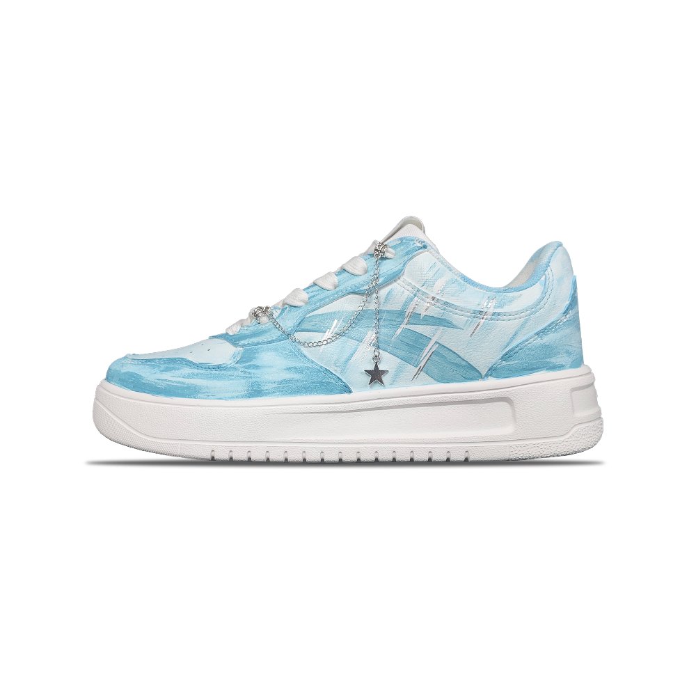 Anta Slip Resistant Cushioning Abrasion Resistant Low Top Skateboard Shoes Men's Blue White