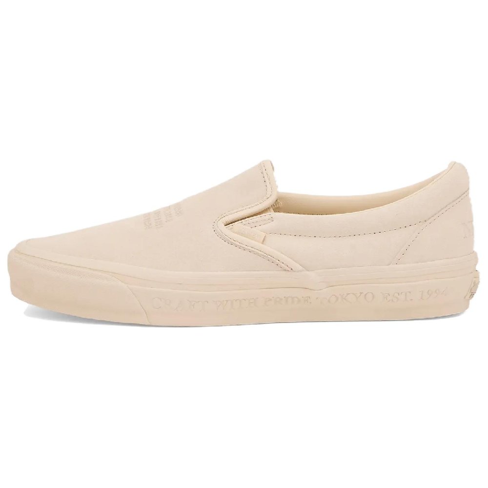NEIGHBORHOOD x Vans Slip on 98 Abrasion Resistant Low Top Skateboard Shoes Unisex Beige