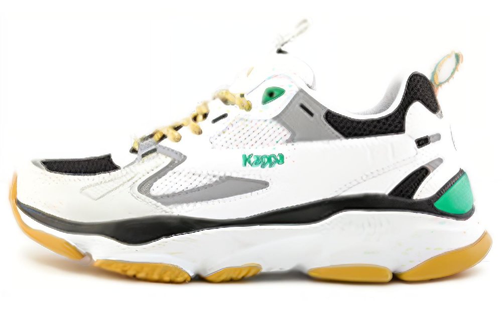 Kappa Cushioning Anti-Slip And Wear-Resistant Low-Top Chunky Sneakers Unisex White Yellow