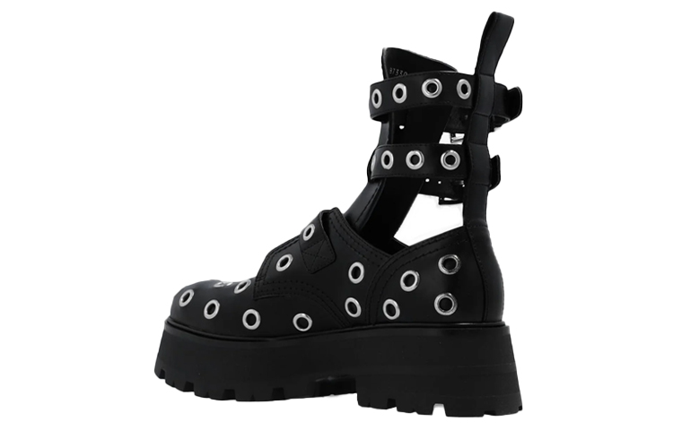 Alexander McQueen Eyelet Detailed Strappy Boots Women's