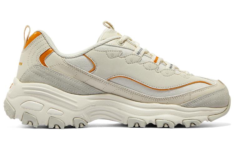 Skechers D'LITES Mocha Bear Low Top Chunky Sneakers Women's Natural/Orange