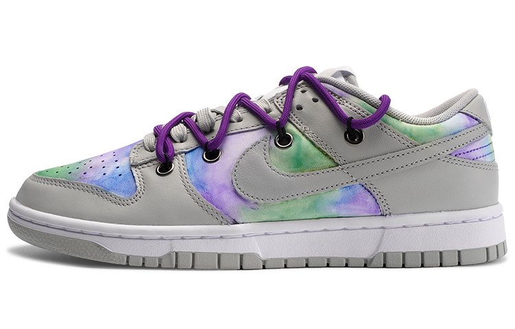 Nike Dunk Retro Slip Resistant, Abrasion Resistant, Lightweight Low Top Skateboard Shoes Men's Gray Blue Purple Green