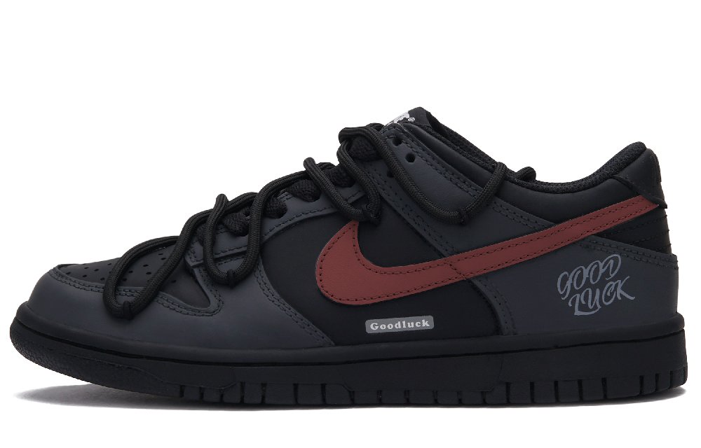 Nike Dunk Gray Black Warrior 3.0 Abrasion Resistant Low Top Skateboard Shoes Unisex Black Gray Red