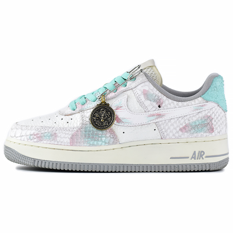 Nike Air Force 1 Skateboard Shoes Women's Low-Top White/Green Pink