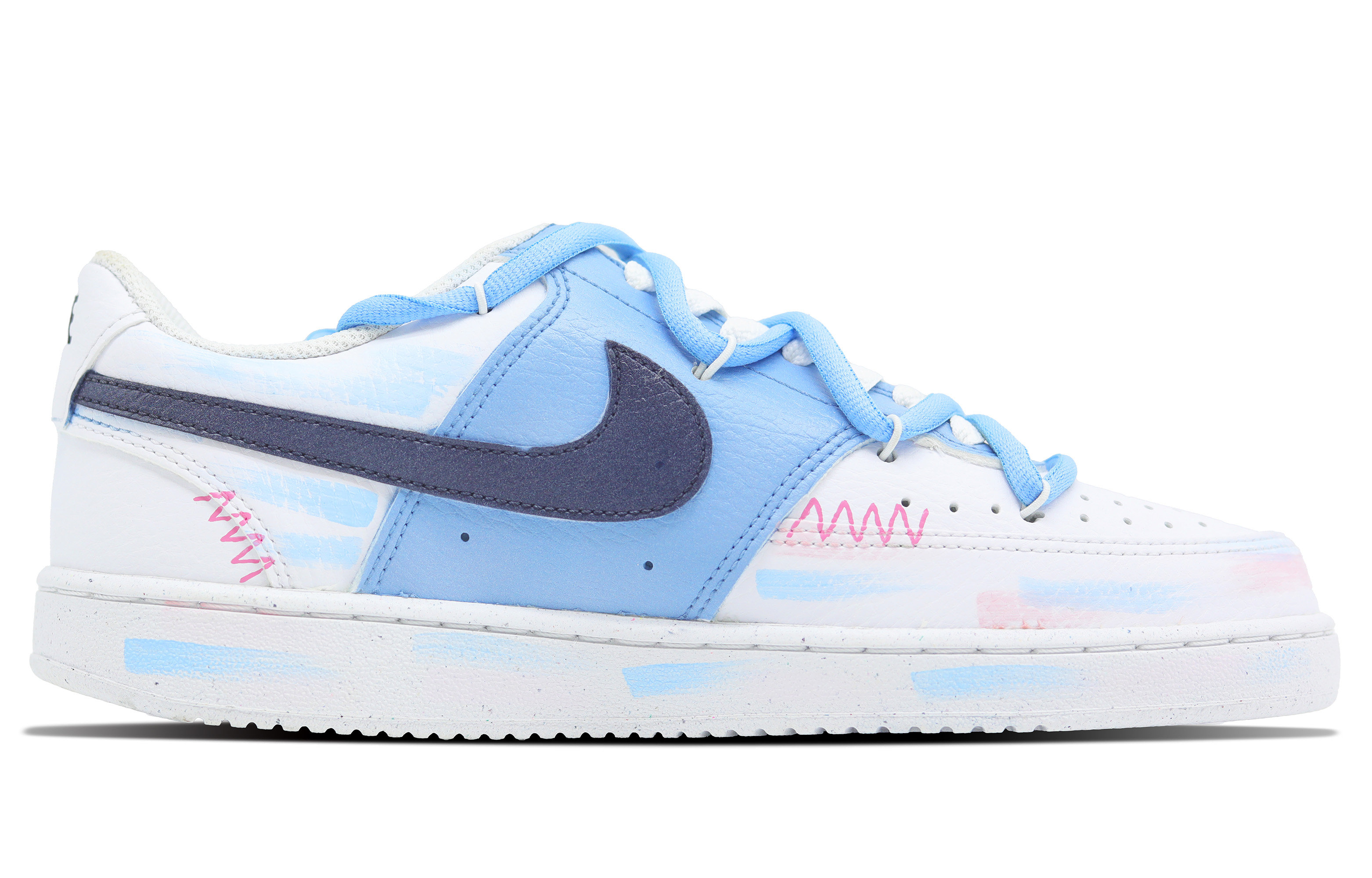 Nike Court Vision 1 Skateboard Shoes Men's Low top White/Blue купить в интернет-магазине Yoocart с быстрой доставкой по России.