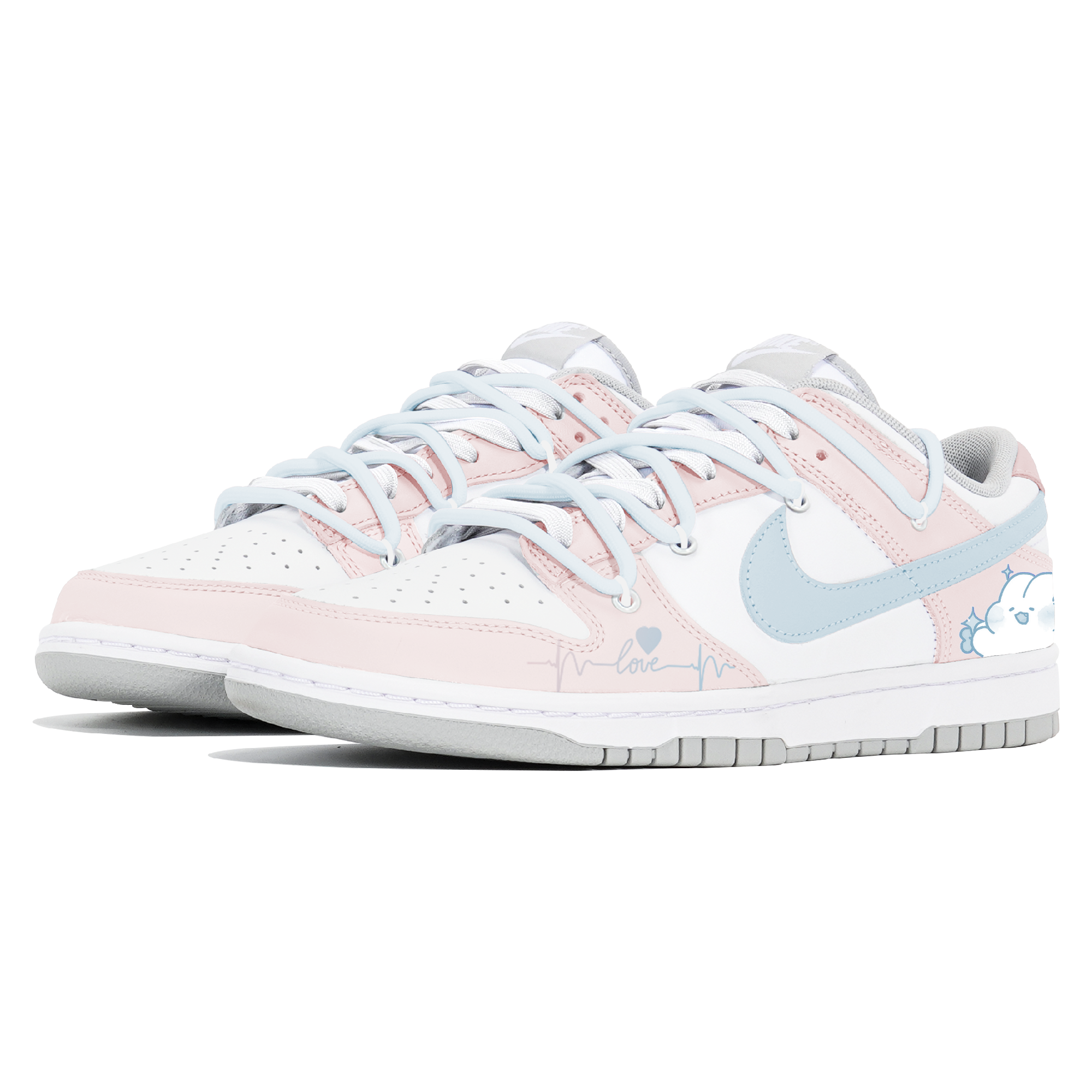 Nike Dunk Slip Resistant Low Top Skateboard Shoes Women's White Blue Pink купить в интернет-магазине Yoocart с быстрой доставкой по России.