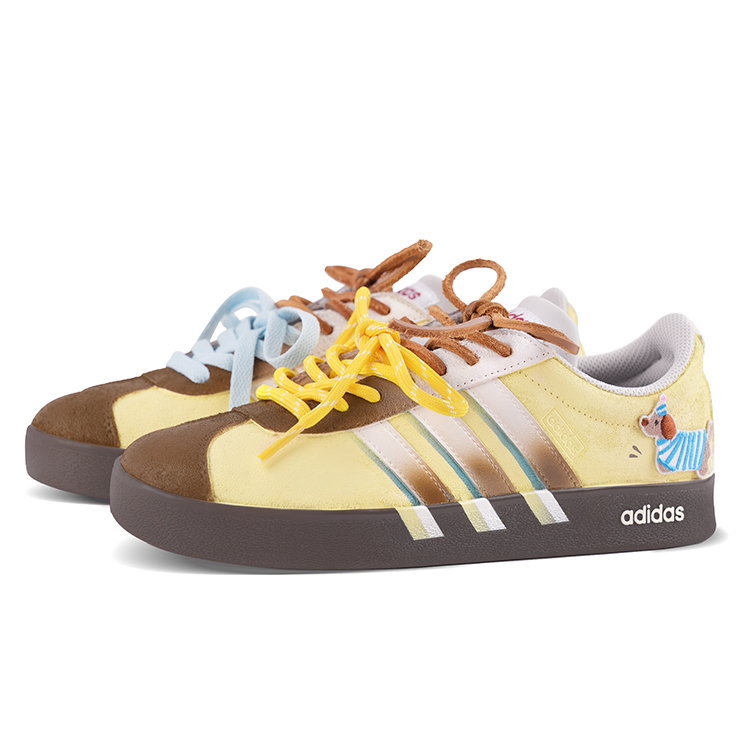 Adidas VL COURT 2.0 Cushioning, Wear Resistant Low Top Skateboard Shoes Unisex Yellow Brown купить в интернет-магазине Yoocart с быстрой доставкой по России.