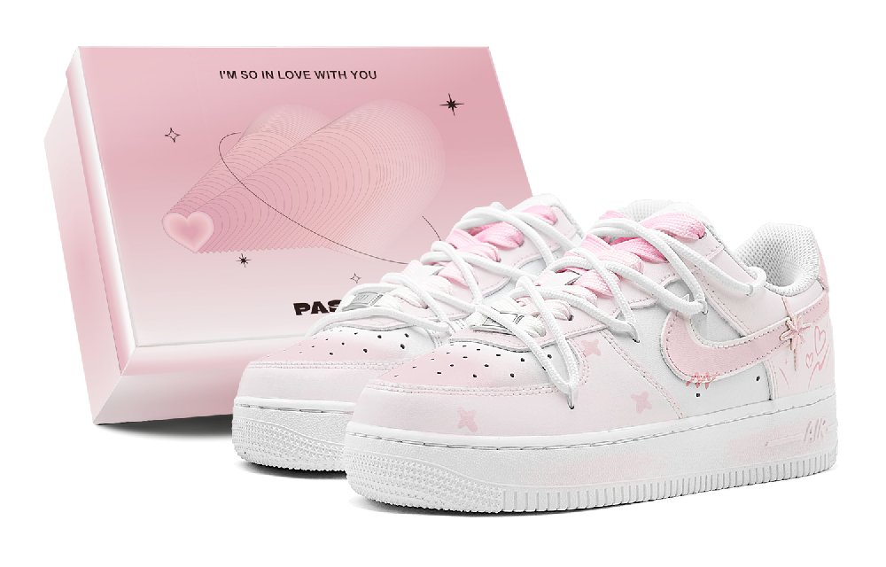 Nike Air Force 1 Low LE Starry Love GS Slip Resistant Abrasion Resistant Low top Skateboard Shoes Women's Pink