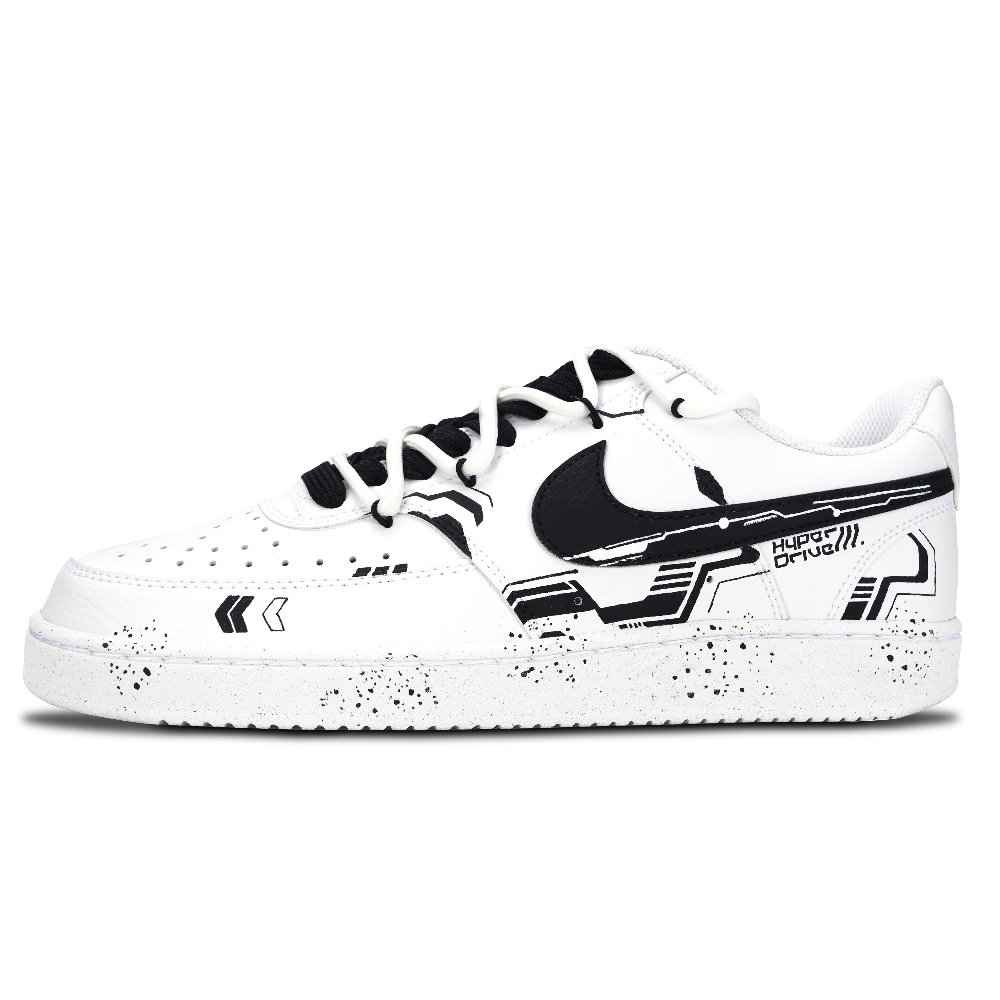 Nike Court Vision 1 Low Top Skateboard Shoes Unisex Black White