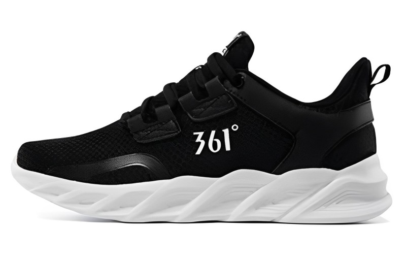 361° Slip-Resistant Breathable Low-Top Running Shoes Women's Black White