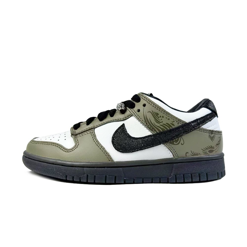 Nike Dunk Abrasion Resistant Breathable Low Top Skateboard Shoes Unisex White Green