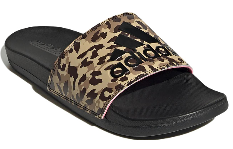 Adidas Adilette Comfort Slides Core Black Beam Pink Women's