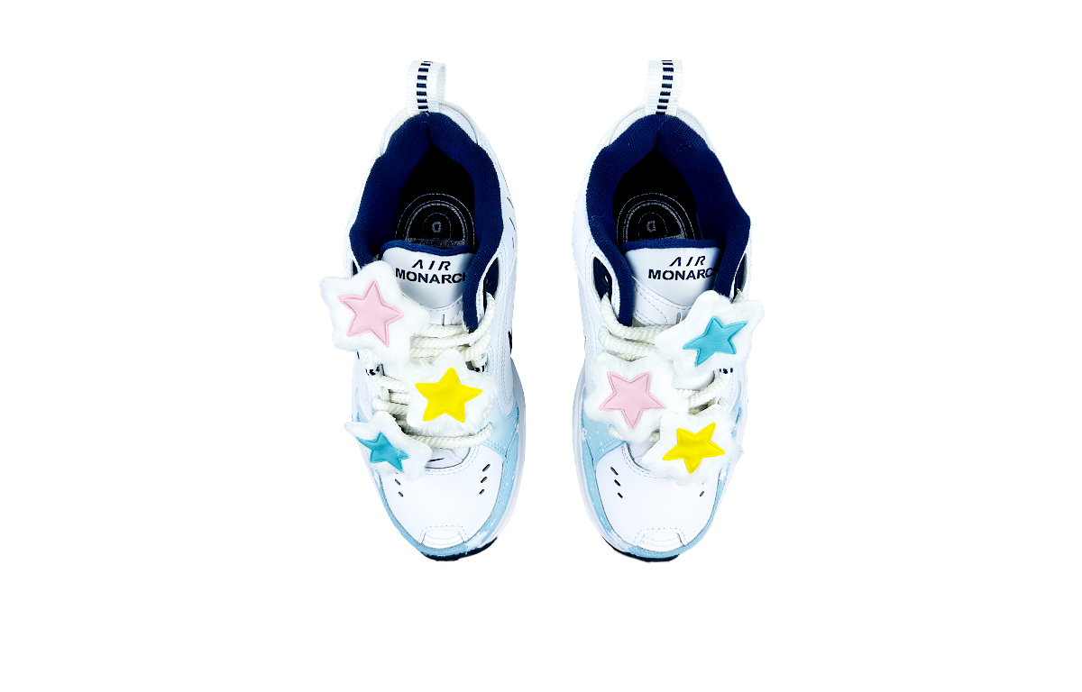Nike Air Monarch 4 Chunky Sneakers Unisex Low-Top White Blue