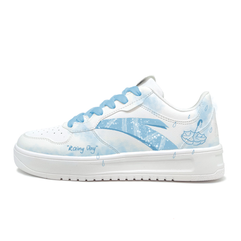 Anta Relaxed Cushioning And Breathable Low Top Skateboard Shoes Unisex White Blue