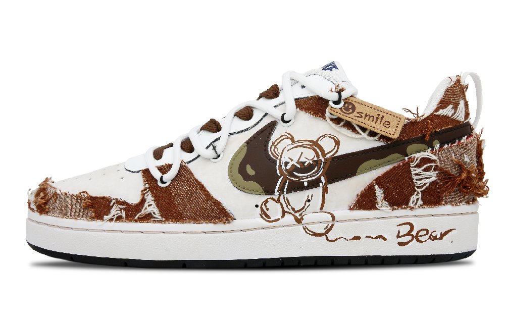 Nike Court Borough Low Top Skateboard Shoes GS Coffee Brown