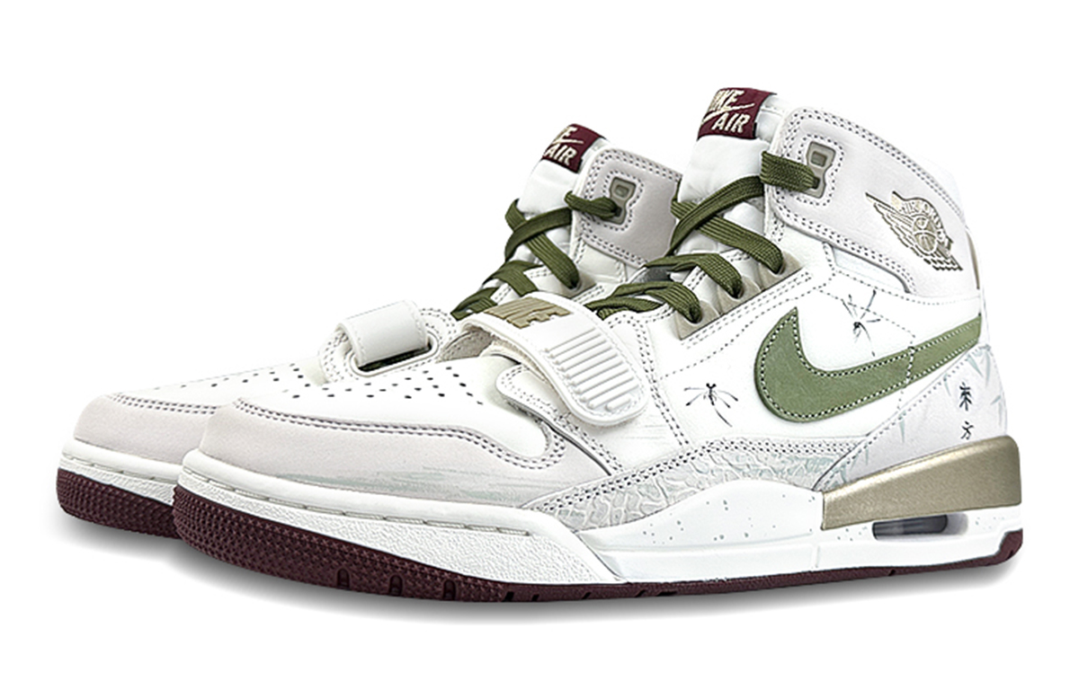 Jordan Legacy 312 Slip-Resistant High-Top Vintage Basketball Shoes Men's White Green купить в интернет-магазине Yoocart с быстрой доставкой по России.
